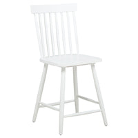 Andy Counter Height Chair Set of 2, Windsor Spindle Back, White Wood-BM352784