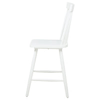 Andy Counter Height Chair Set of 2, Windsor Spindle Back, White Wood-BM352784