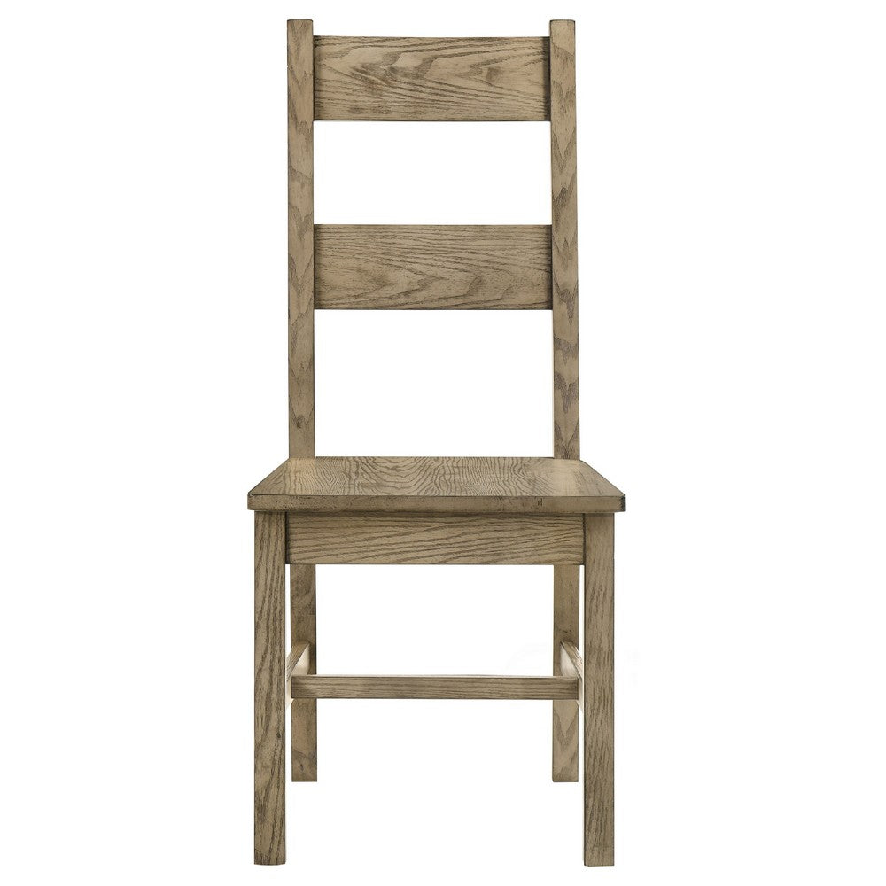 Dova Dining Side Chair Set of 2, Ladder Back, Vineyard Oak Brown Wood