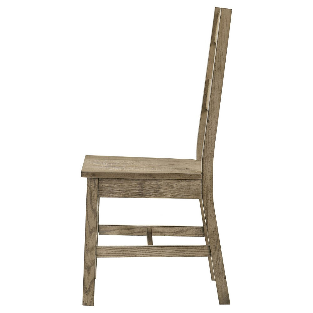 Dova Dining Side Chair Set of 2, Ladder Back, Vineyard Oak Brown Wood