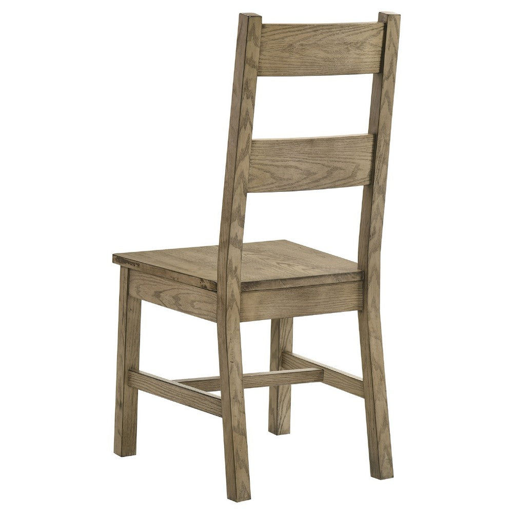 Dova Dining Side Chair Set of 2, Ladder Back, Vineyard Oak Brown Wood