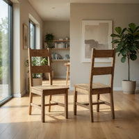 Dova Dining Side Chair Set of 2, Ladder Back, Vineyard Oak Brown Wood