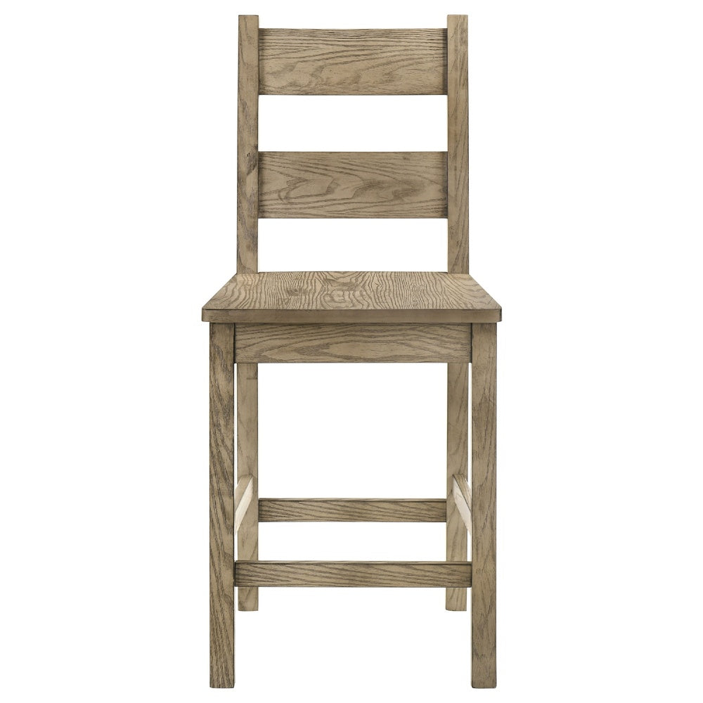 Dova Counter Height Chair Set of 2, Ladder Back, Vineyard Oak Brown-BM352792