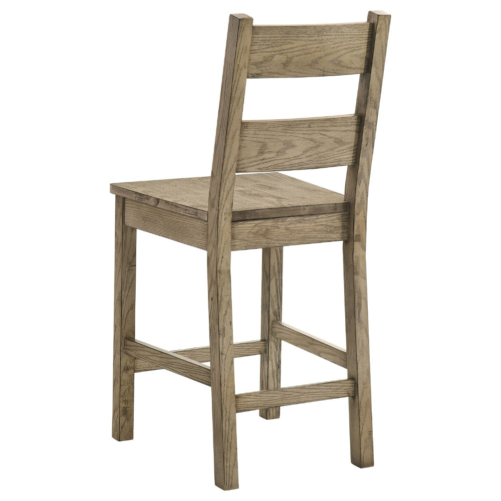 Dova Counter Height Chair Set of 2, Ladder Back, Vineyard Oak Brown-BM352792