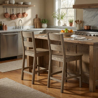 Dova Counter Height Chair Set of 2, Ladder Back, Vineyard Oak Brown-BM352792