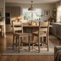 Dova Counter Height Chair Set of 2, Ladder Back, Vineyard Oak Brown-BM352792
