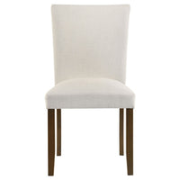 Cana Dining Side Chair Set of 2, Beige Upholstered Parsons Style, Hardwood Frame
