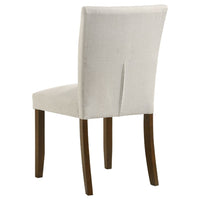 Cana Dining Side Chair Set of 2, Beige Upholstered Parsons Style, Hardwood Frame