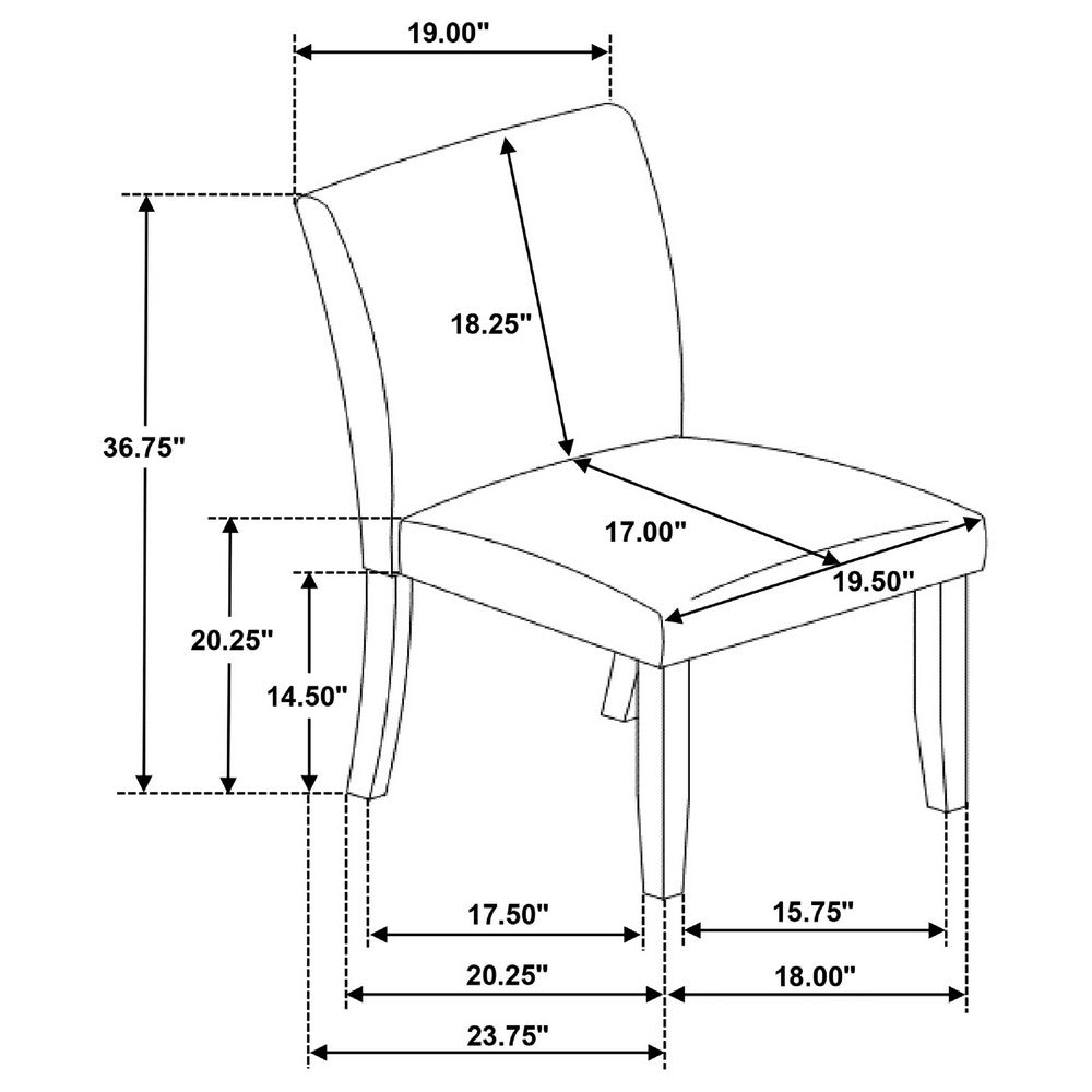 Cana Dining Side Chair Set of 2, Beige Upholstered Parsons Style, Hardwood Frame