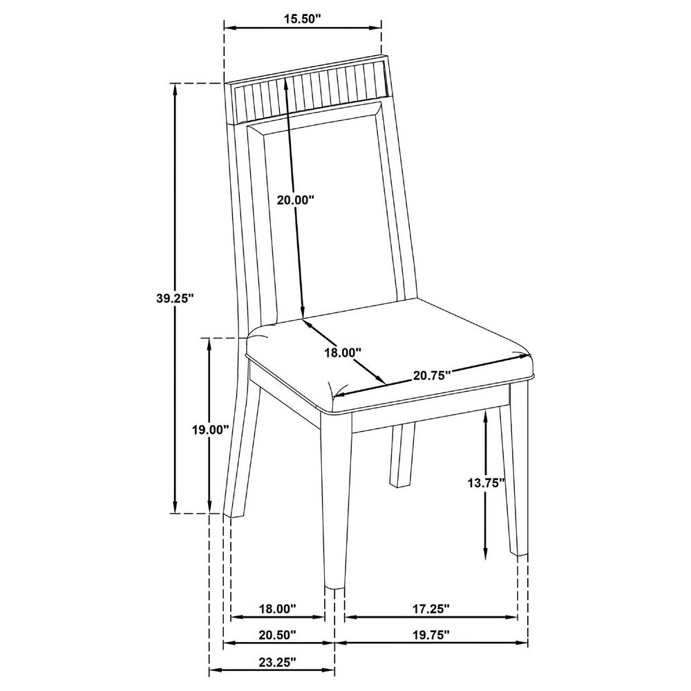 Jack Dining Side Chair Set of 2, Ivory Cushions, Black Ribbed Frame