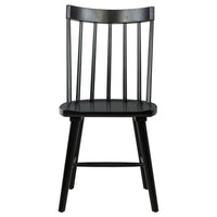 Pyra Dining Side Chair Set of 2, Windsor Style Slatted Back, Black