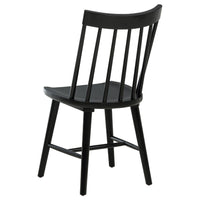 Pyra Dining Side Chair Set of 2, Windsor Style Slatted Back, Black
