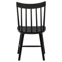 Pyra Dining Side Chair Set of 2, Windsor Style Slatted Back, Black