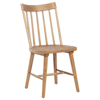 Pyra Dining Side Chair Set of 2, Windsor Style Slatted Back, Brown