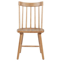 Pyra Dining Side Chair Set of 2, Windsor Style Slatted Back, Brown