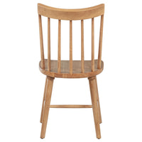Pyra Dining Side Chair Set of 2, Windsor Style Slatted Back, Brown