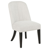 Lina Dining Side Chair Set of 2, Cream Upholstery, Brunished Black