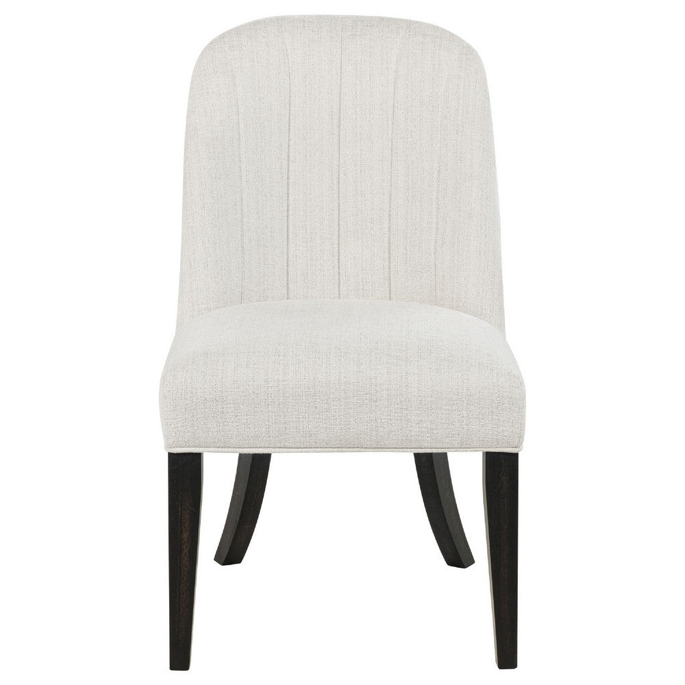 Lina Dining Side Chair Set of 2, Cream Upholstery, Brunished Black