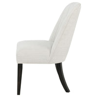 Lina Dining Side Chair Set of 2, Cream Upholstery, Brunished Black