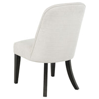 Lina Dining Side Chair Set of 2, Cream Upholstery, Brunished Black