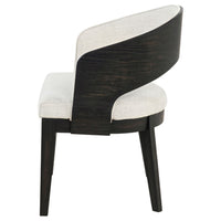 Lina Dining Arm Chair Set of 2, Cream Barrel Back, Brunished Black