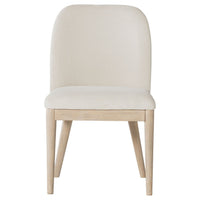 Pira Dining Side Chair Set of 2, Beige Upholstery, Weathered Brown Mahogany
