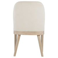 Pira Dining Side Chair Set of 2, Beige Upholstery, Weathered Brown Mahogany