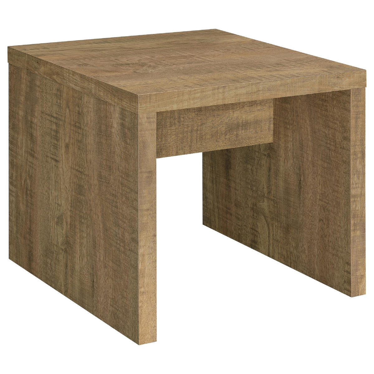 Nette 2Pc Coffee and End Table Set, Rustic Mango Finish, Brown Wood