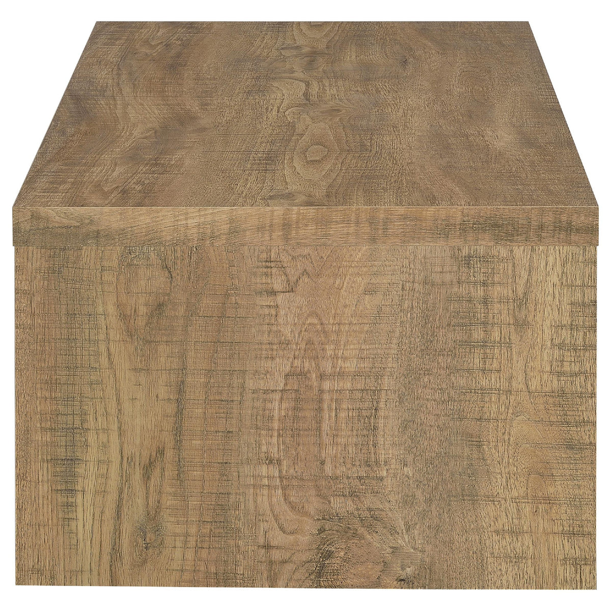 Nette 2Pc Coffee and End Table Set, Rustic Mango Finish, Brown Wood