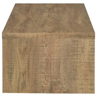 Nette 2Pc Coffee and End Table Set, Rustic Mango Finish, Brown Wood