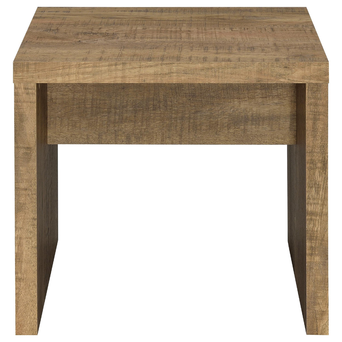 Nette 2Pc Coffee and End Table Set, Rustic Mango Finish, Brown Wood