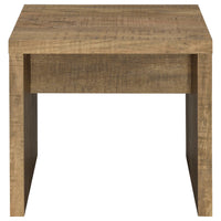 Nette 2Pc Coffee and End Table Set, Rustic Mango Finish, Brown Wood