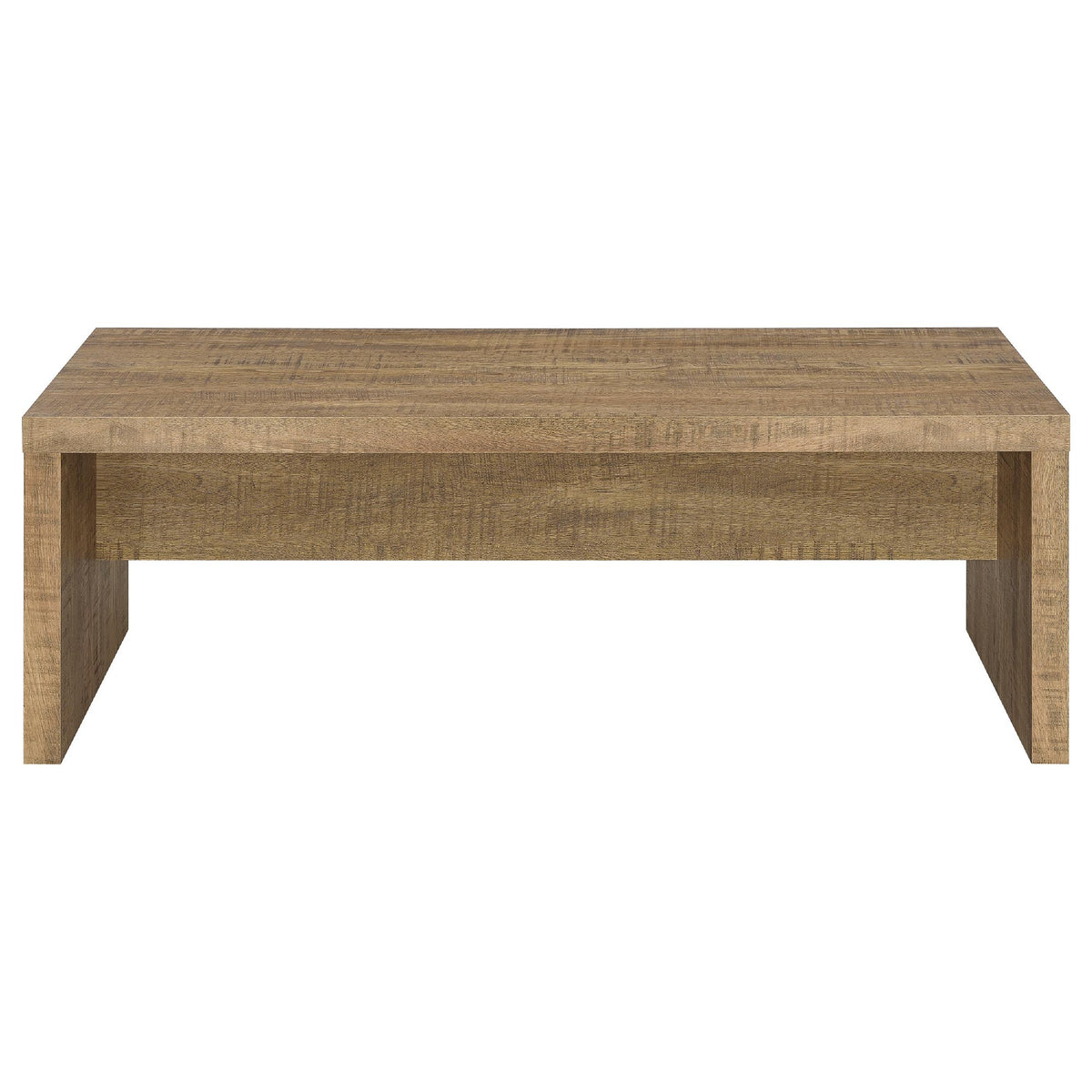 Nette 2Pc Coffee and End Table Set, Rustic Mango Finish, Brown Wood