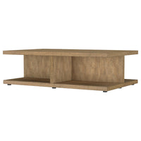Chet 2Pc Coffee and End Table Set, Open Cube Base, Mango Finish Wood