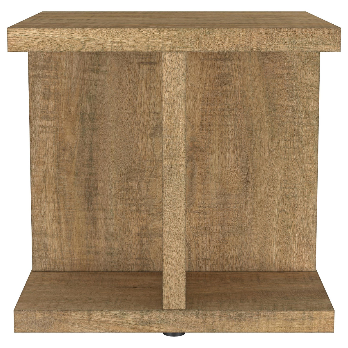 Chet 2Pc Coffee and End Table Set, Open Cube Base, Mango Finish Wood