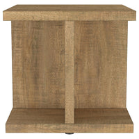 Chet 2Pc Coffee and End Table Set, Open Cube Base, Mango Finish Wood