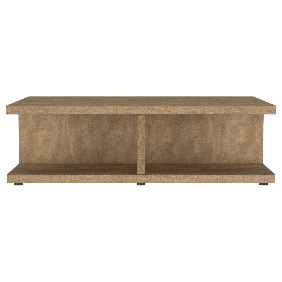 Chet 2Pc Coffee and End Table Set, Open Cube Base, Mango Finish Wood