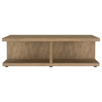 Chet 2Pc Coffee and End Table Set, Open Cube Base, Mango Finish Wood