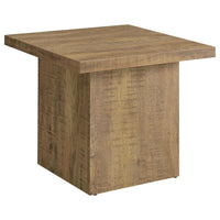 Darla 2Pc Square Coffee-End Table Set, Block Base, Mango Brown Wood