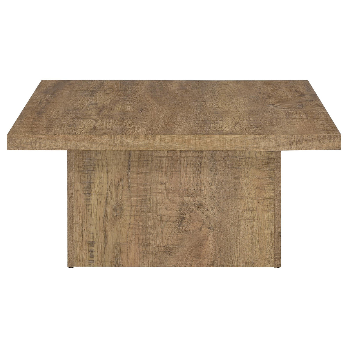 Darla 2Pc Square Coffee-End Table Set, Block Base, Mango Brown Wood