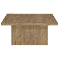 Darla 2Pc Square Coffee-End Table Set, Block Base, Mango Brown Wood