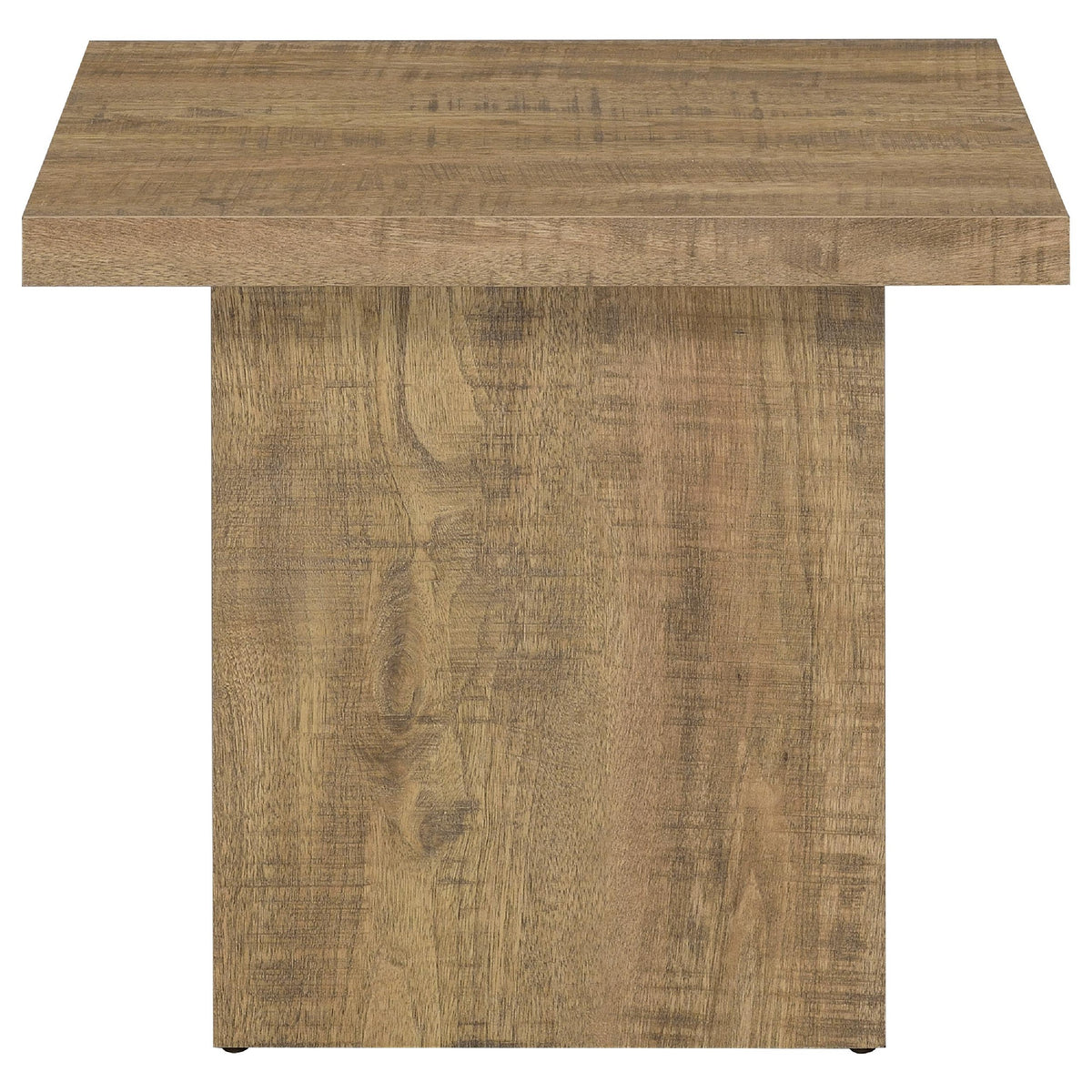 Darla 2Pc Square Coffee-End Table Set, Block Base, Mango Brown Wood