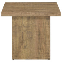 Darla 2Pc Square Coffee-End Table Set, Block Base, Mango Brown Wood