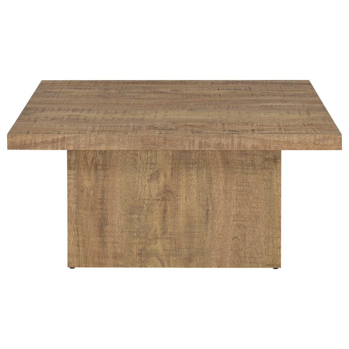Darla 2Pc Square Coffee-End Table Set, Block Base, Mango Brown Wood