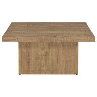 Darla 2Pc Square Coffee-End Table Set, Block Base, Mango Brown Wood