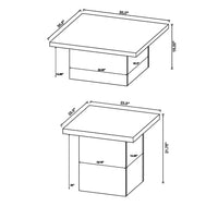 Darla 2Pc Square Coffee-End Table Set, Block Base, Mango Brown Wood