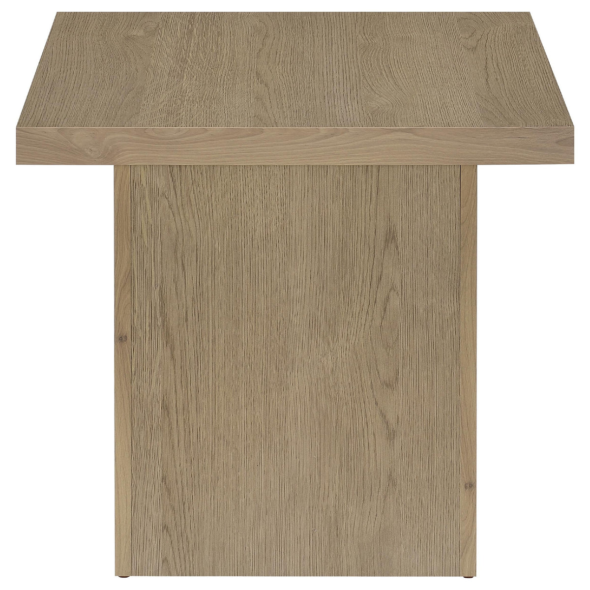 Darla 2Pc Square Coffee & End Table Set, Block Base, Latte Brown Wood