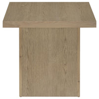Darla 2Pc Square Coffee & End Table Set, Block Base, Latte Brown Wood