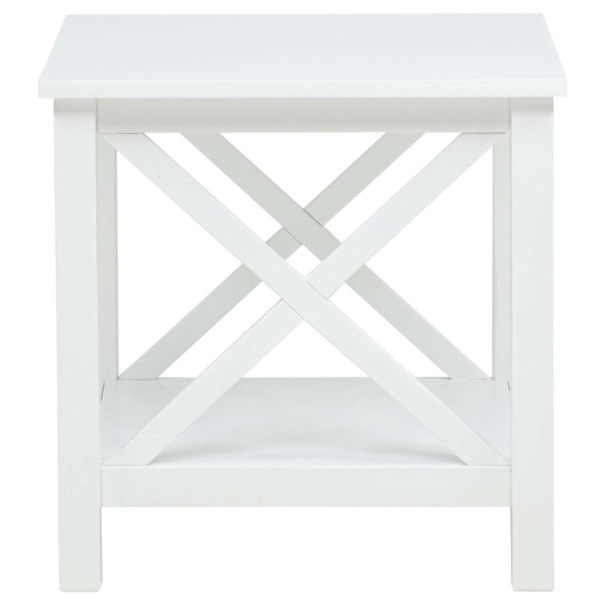 Yuzie Lift-Top Coffee and End Table Set, Hidden Storage, White Wood