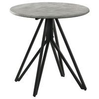 Aya 2pc Coffee and End Table Set, Gray Faux Cement Top, Black Metal